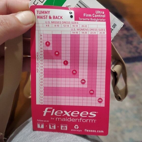 Flexees Ultra Firm Ultimate Tummy Control Torsette Bodybriefer in Nude Size L - Picture 13 of 13